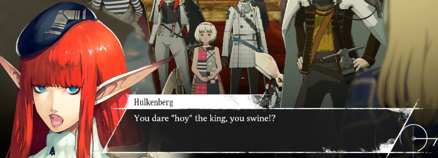 hulkenberg saying `You dare 'hoy' the king, you swine?`