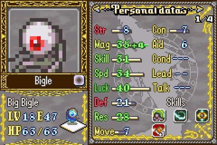 bigle stat screen